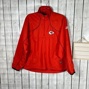 NFL x REEBOK CHIEFS 1/4 PULLOVER WINDBREAKER JACKET SIZE LARGE